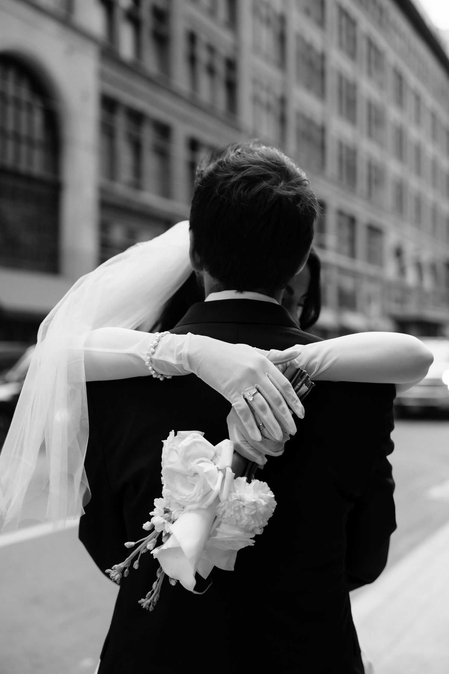 Soulful wedding portrait of a couple in a historic estate captured by AZ Photo Studio.
