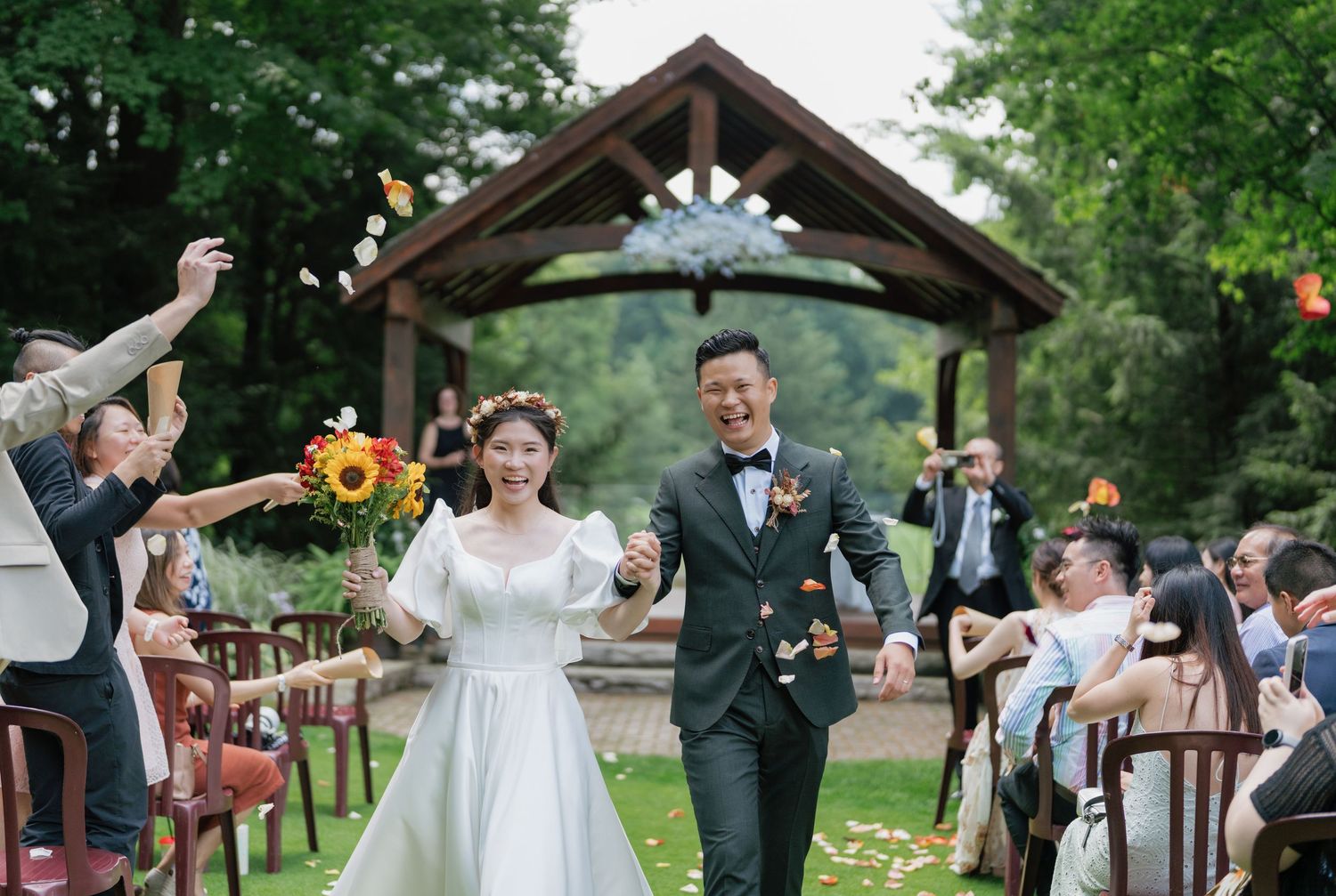 Beautiful moments in ceremony working down the aisle captured by AZ photo studio
