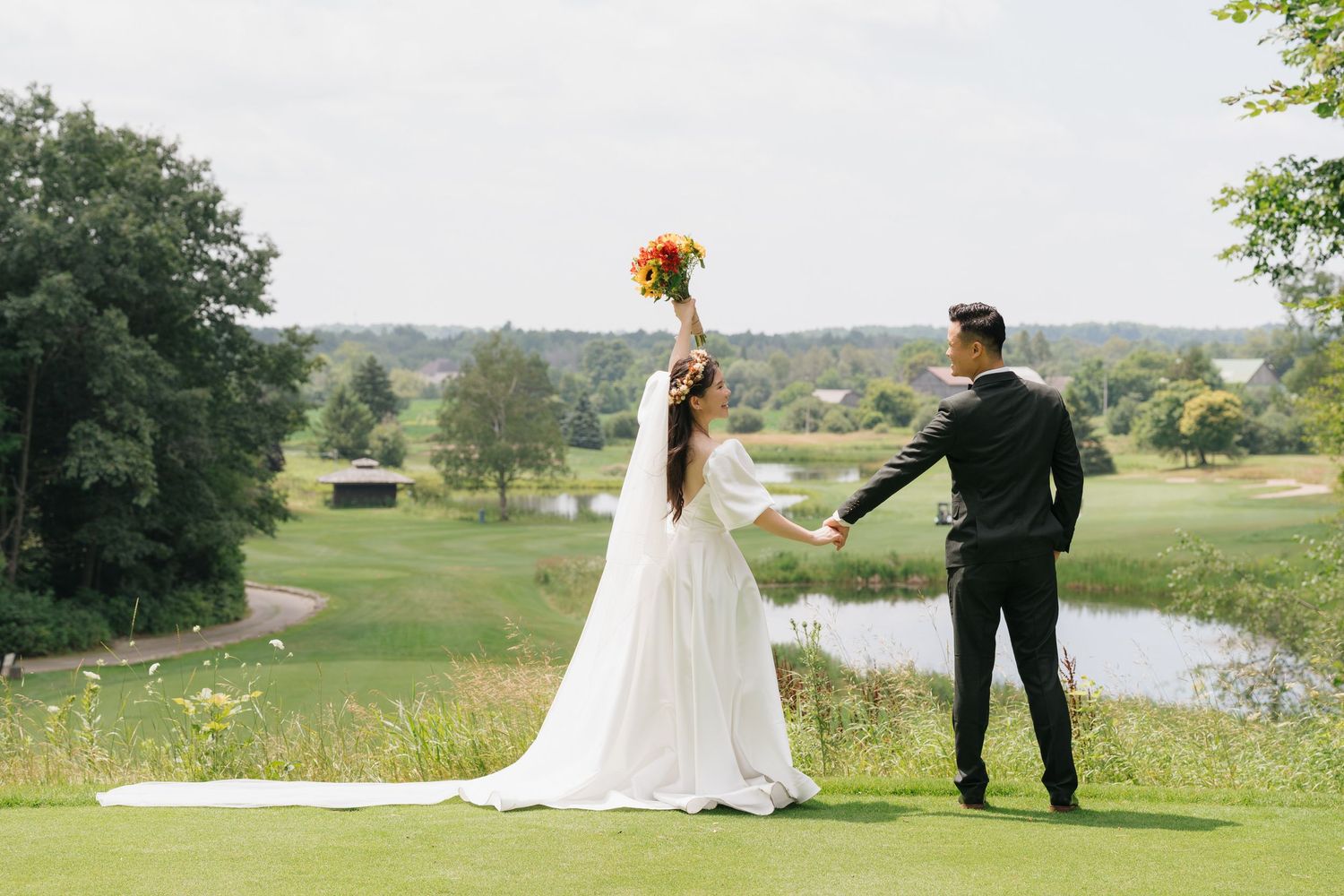 High-contrast outdoor couple's portrait at sunset captured by AZ Photo Studio