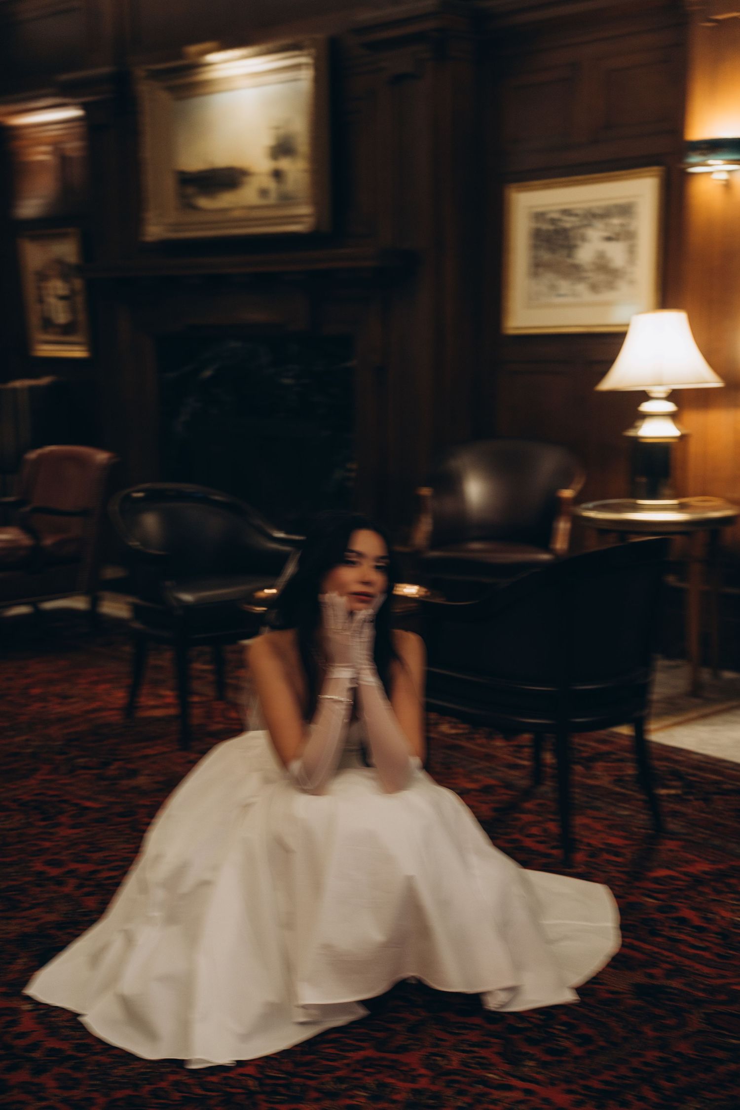 Beautiful bride in her wedding gown, candid moment captured by AZ Photo Studio