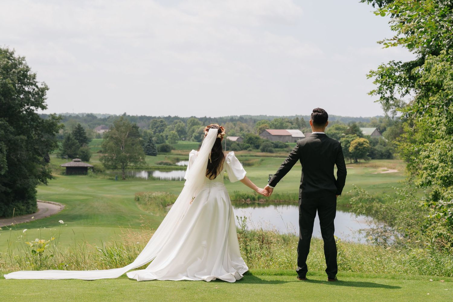 Professional landscape wedding photography in a grand outdoor space captured by AZ Photo Studio