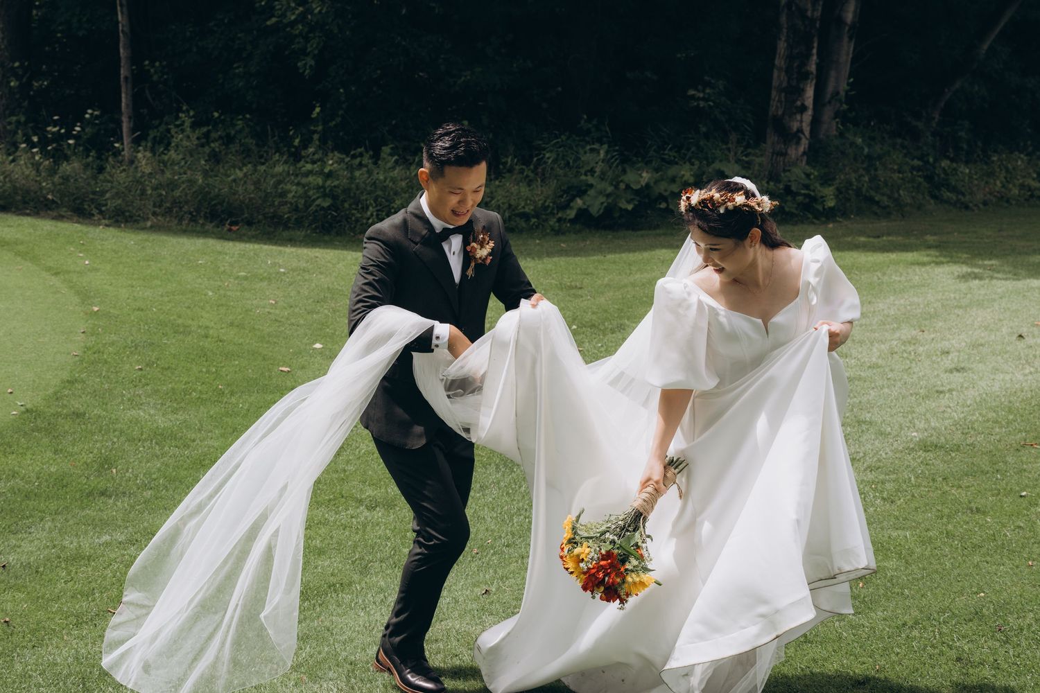 Professional landscape wedding photography in a grand outdoor space captured by AZ Photo Studio