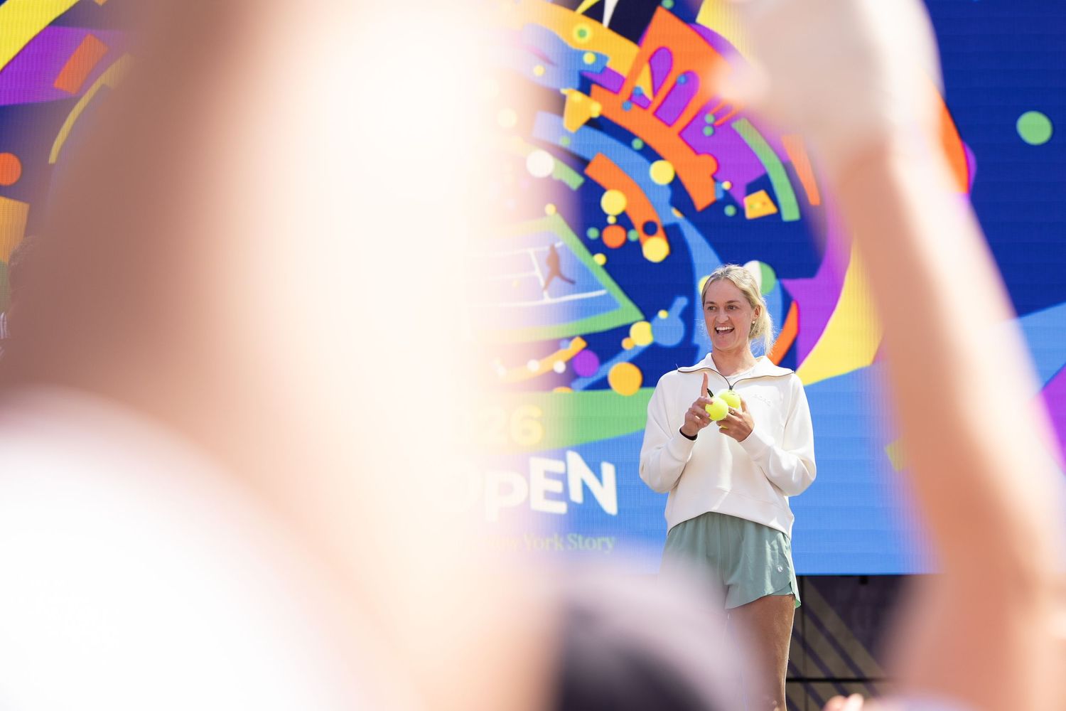 Live player interview during 2026 US Open Fan Week in Flushing, NY. Photo by Wornden Ly for USTA.
