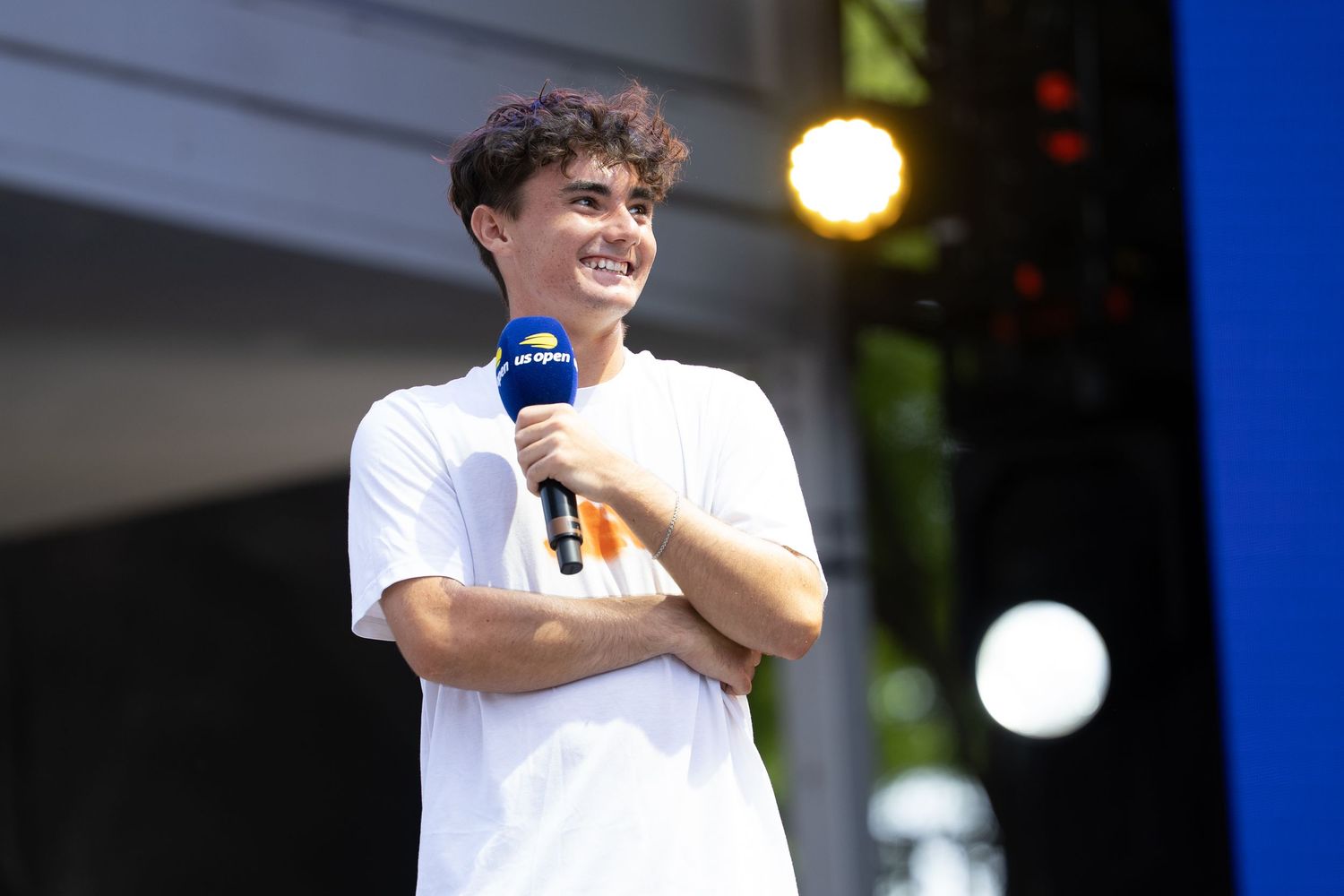 Live player interview during 2026 US Open Fan Week in Flushing, NY. Photo by Wornden Ly for USTA.