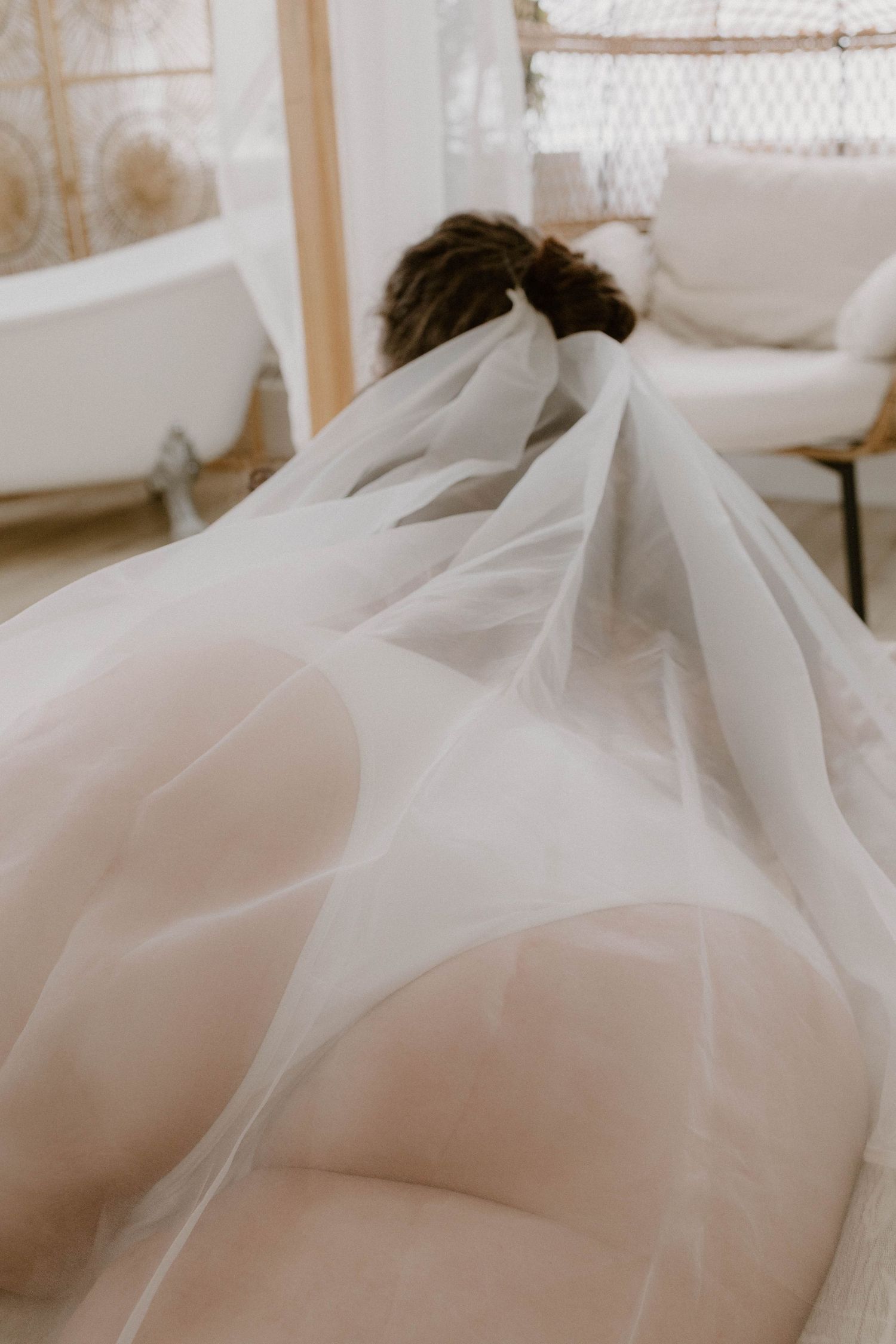 Local Sudbury Photographer captures beautiful bridal boudoir in studio session in Chelmsford