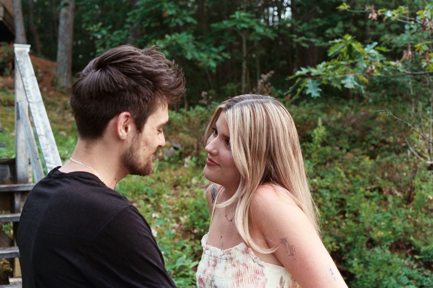 warm summer engagement session