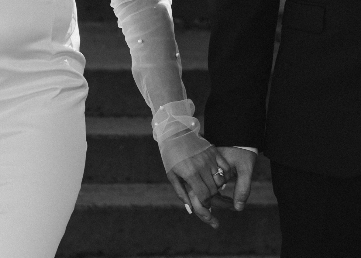 bride and groom hands intertwined sudbury
