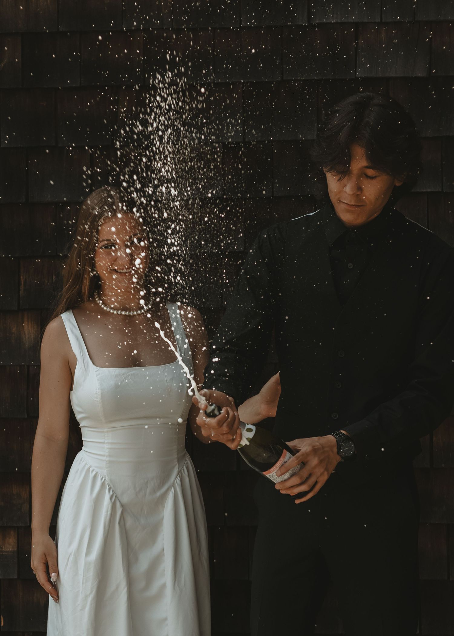 Wedding Photographer in Sudbury captures champagne toast