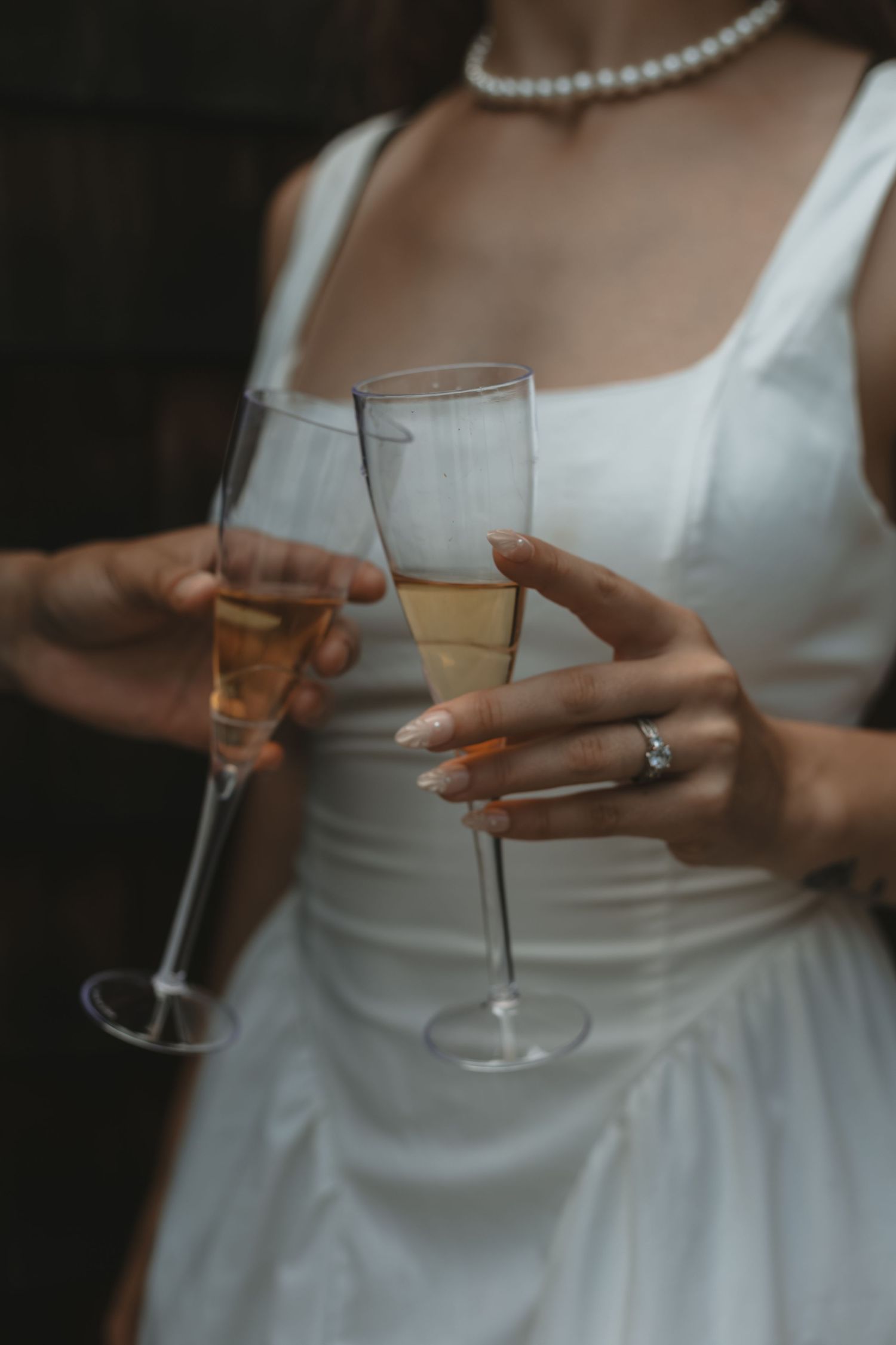close up shot of champagne toast in Sudbury