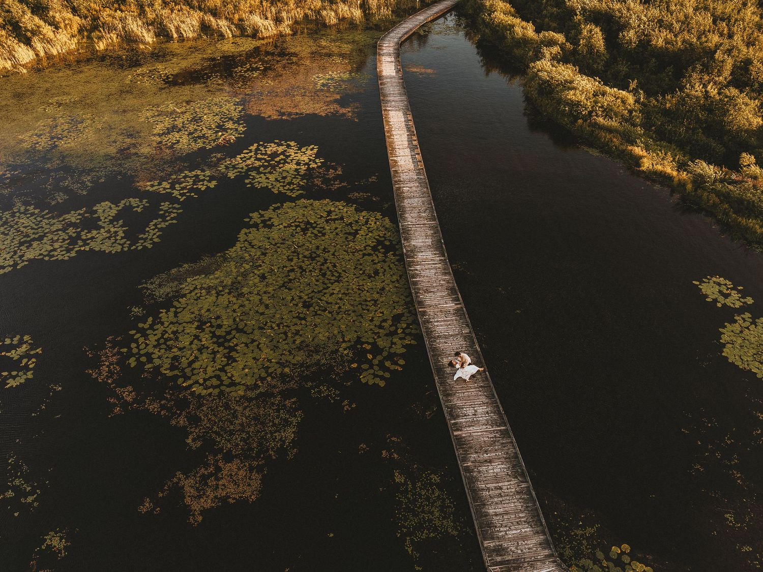 This photographer in Sudbury Ontario Captures beautiful engagement session with drone photography