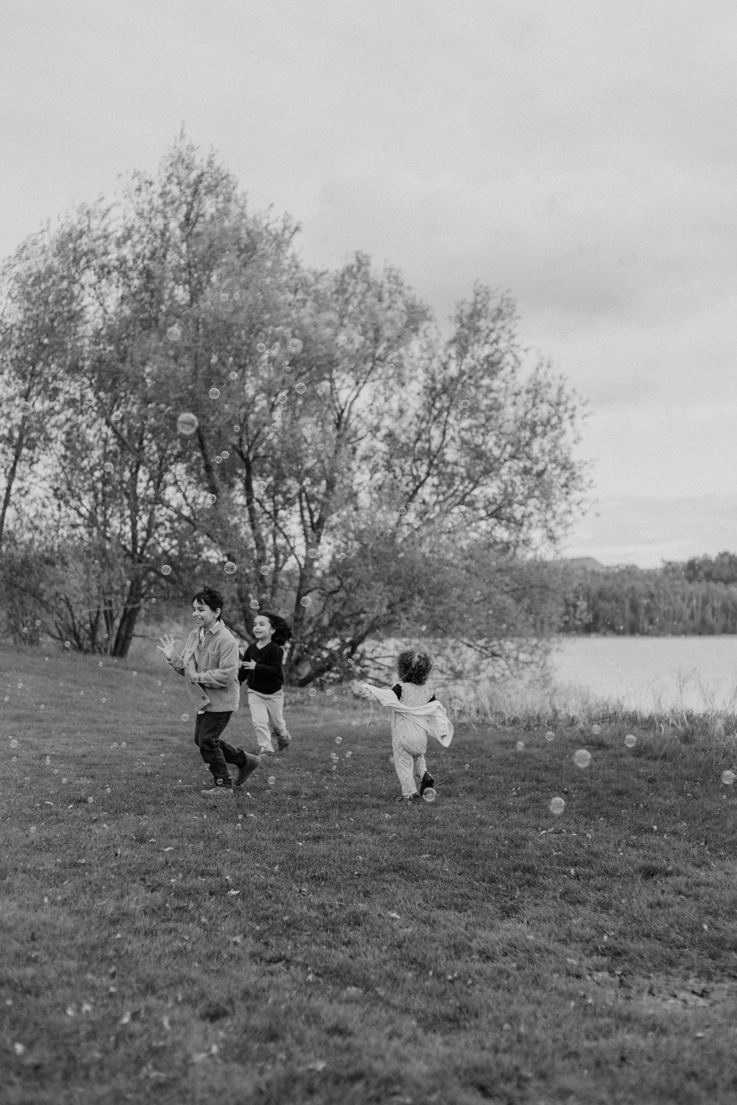 Film-inspired blurred motion shot capturing kids playing Sudbury