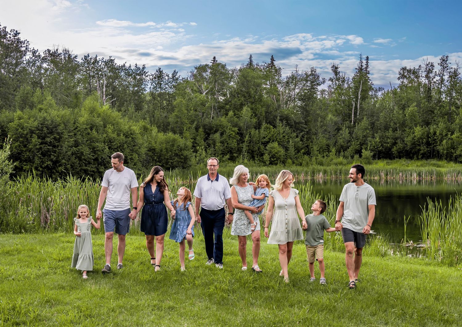 family walking