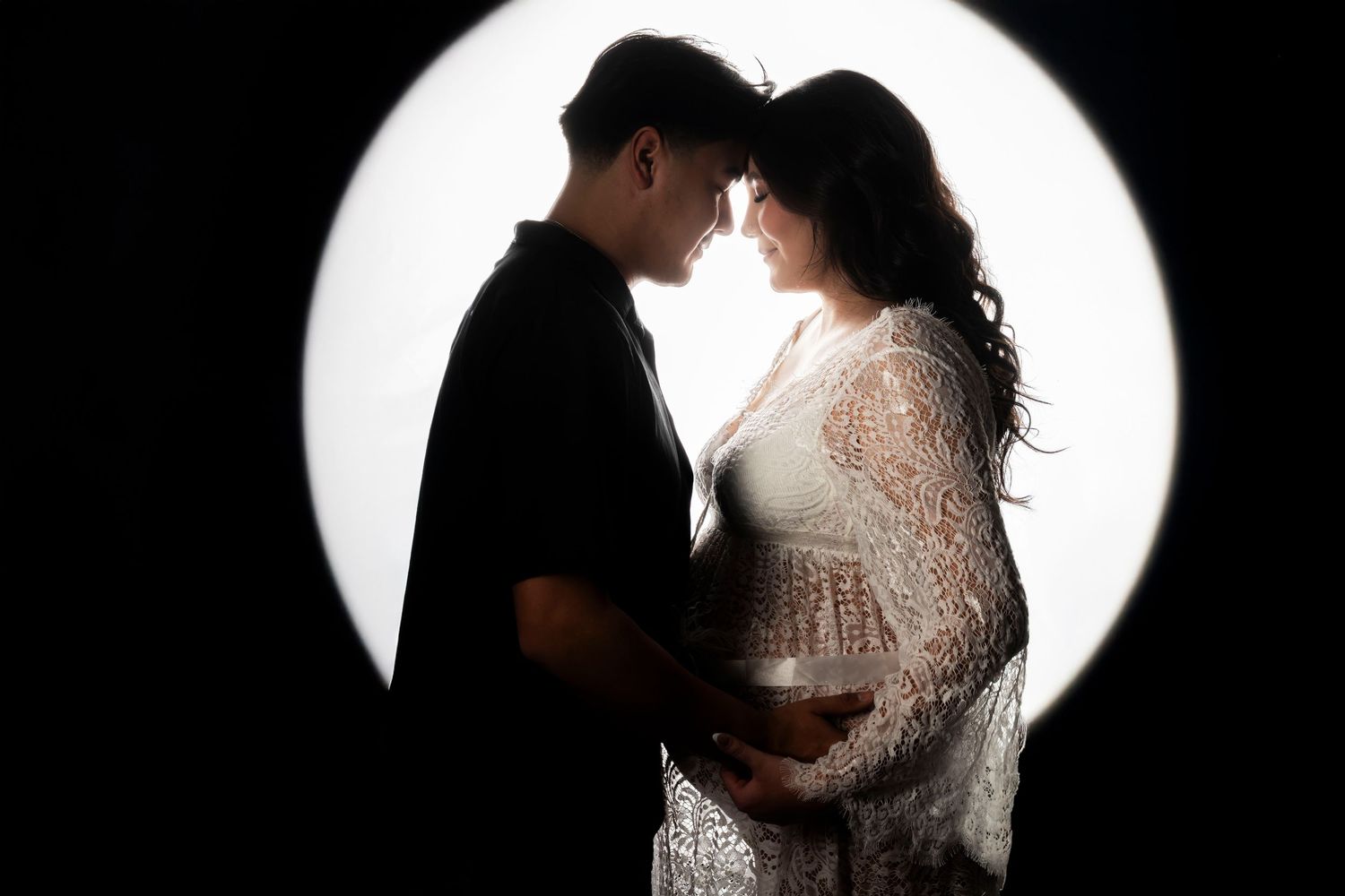 backlit maternity photo