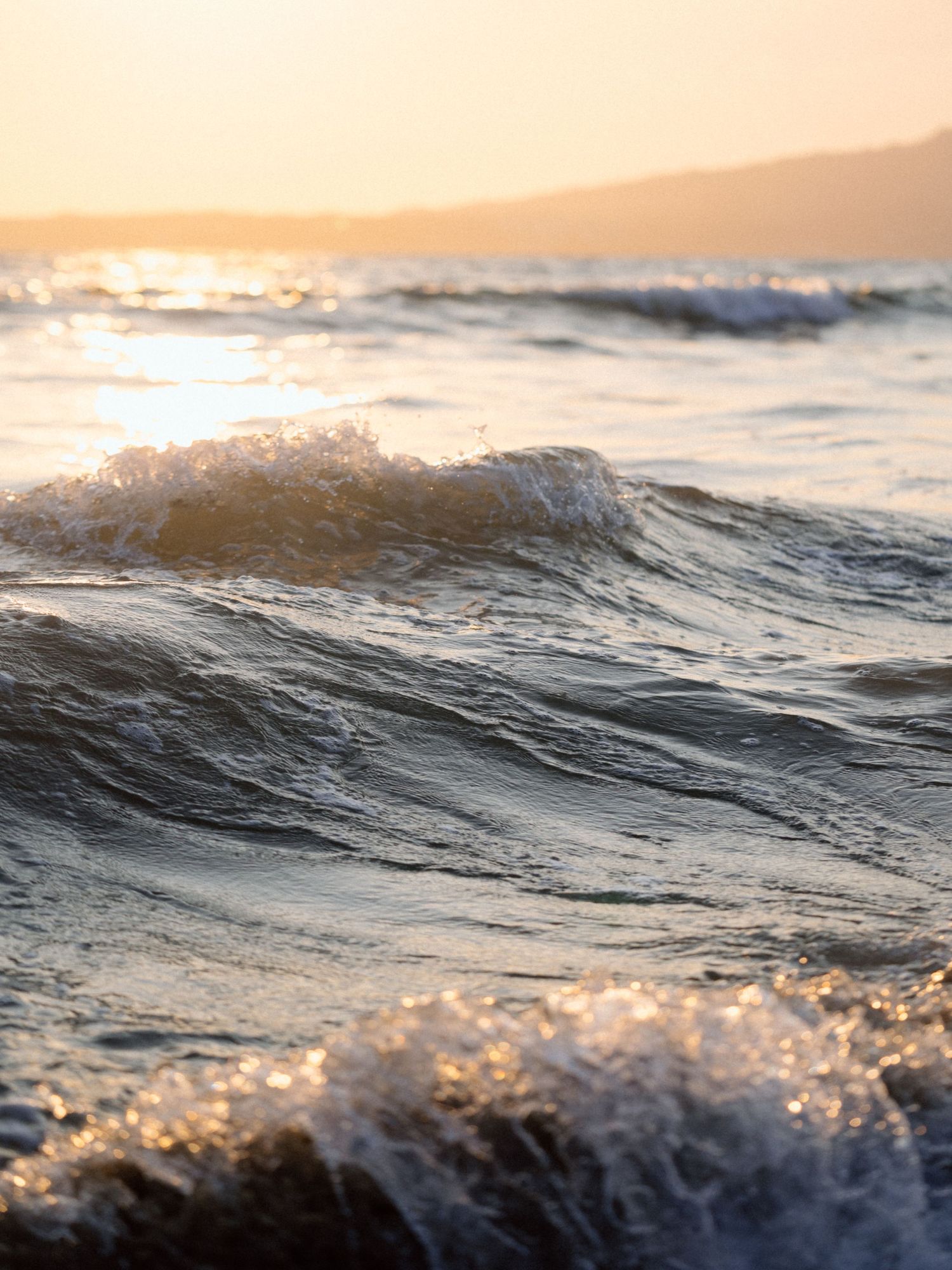 Ocean waves at golden hour on Banderas Bay Puerto Vallarta Mexico — Marina Pochepkina Photography