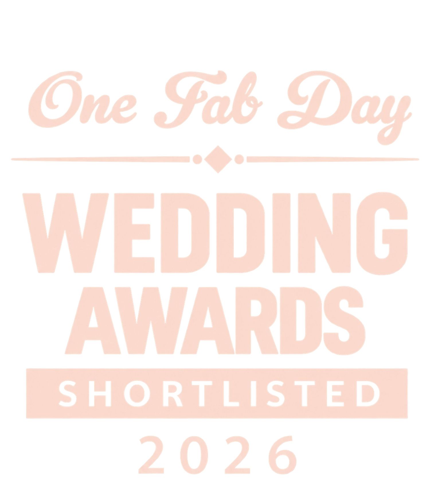 One Fab Day Wedding Awards 2026 Shortlisted badge in-for videography and photography