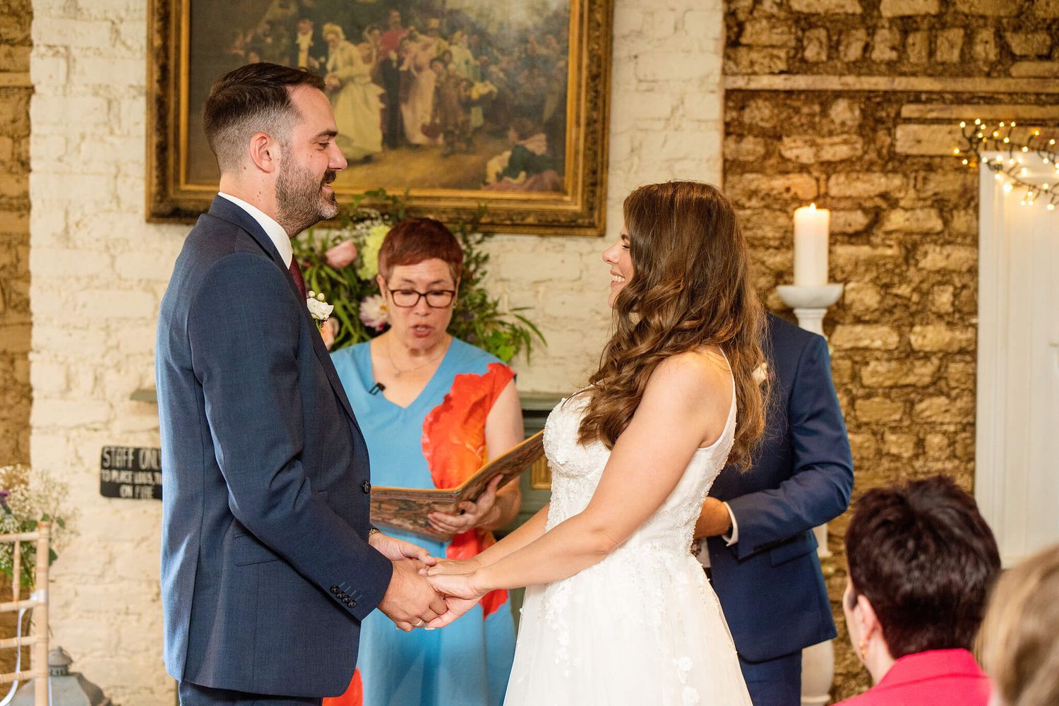 Wedding ceremony with Emma sides at The Anglers rest Dublin- photo by AK wedding photography.