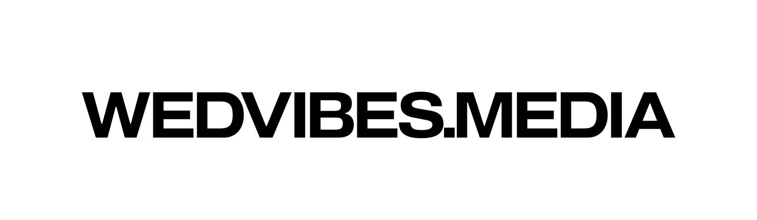 Black text reading 'WEDVIBES.MEDIA' in a minimalist sans-serif font on a white background.