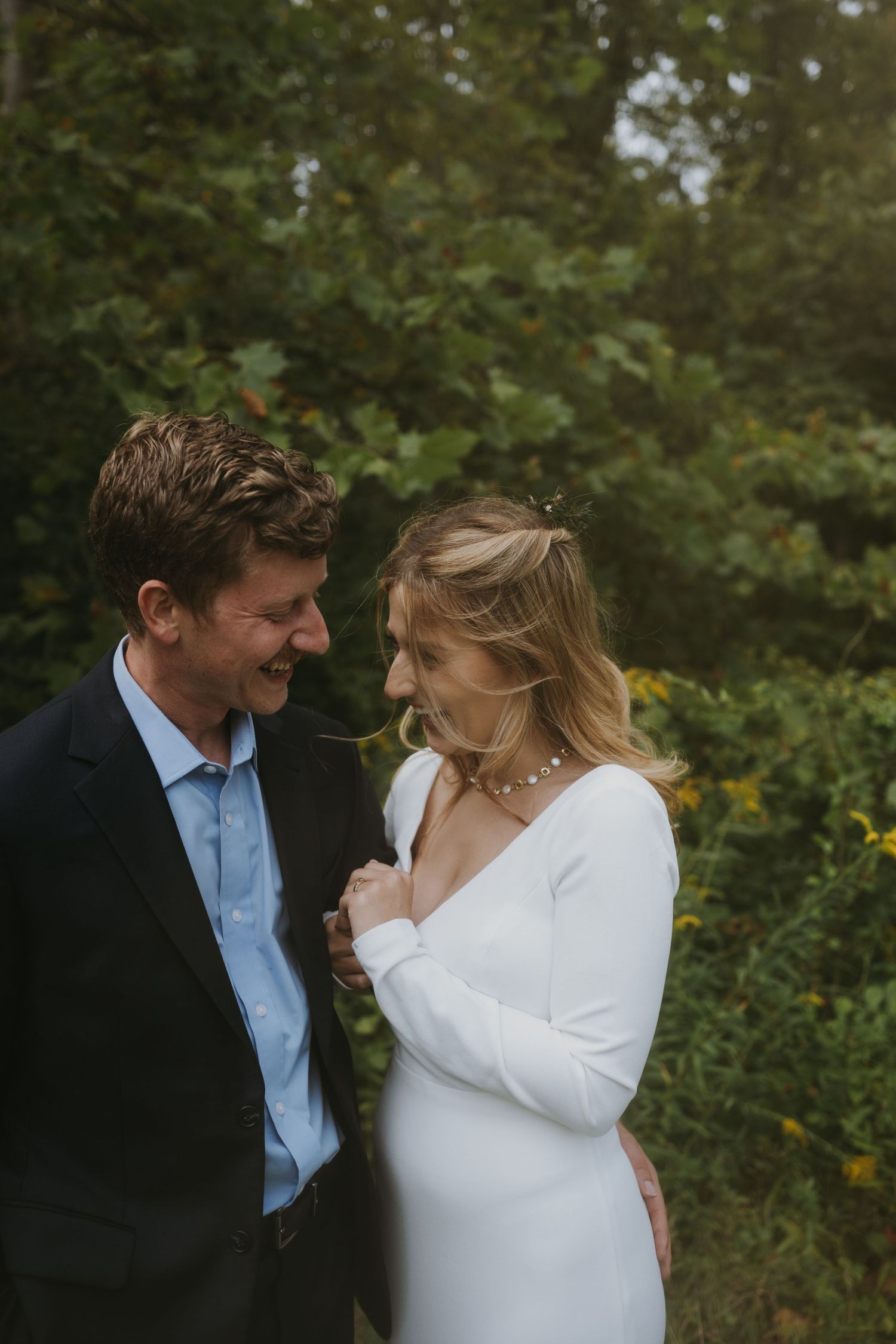 A backyard wedding with Dan & Medina while taking their couples portraits.