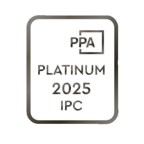 badge showing 2025 IPC Platinum award from Professional Photographers of America