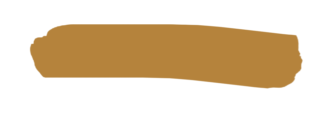 A rough brushstroke of warm golden-brown paint on a white background.