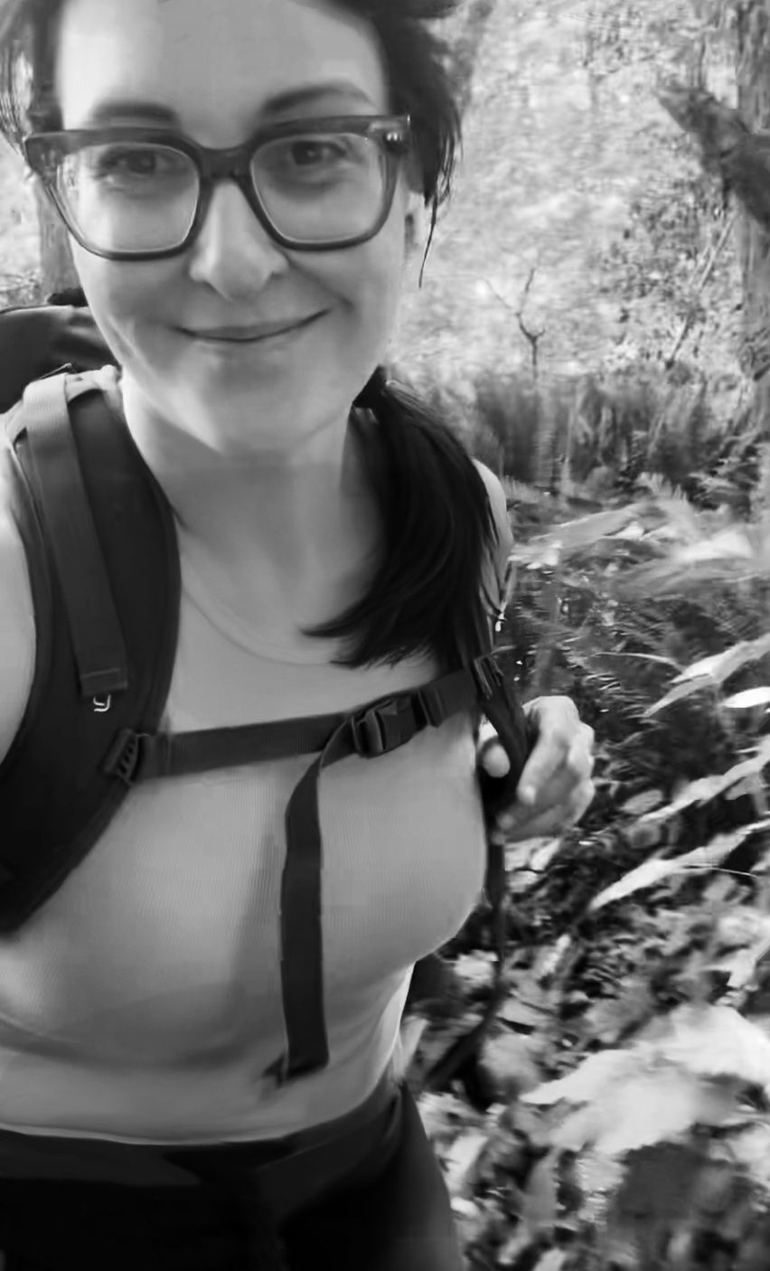 Amy (the Oregon elopement photographer) hiking in Olympic National Park.