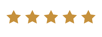 Ten gold stars arranged in a horizontal line shine brightly against a white background.
