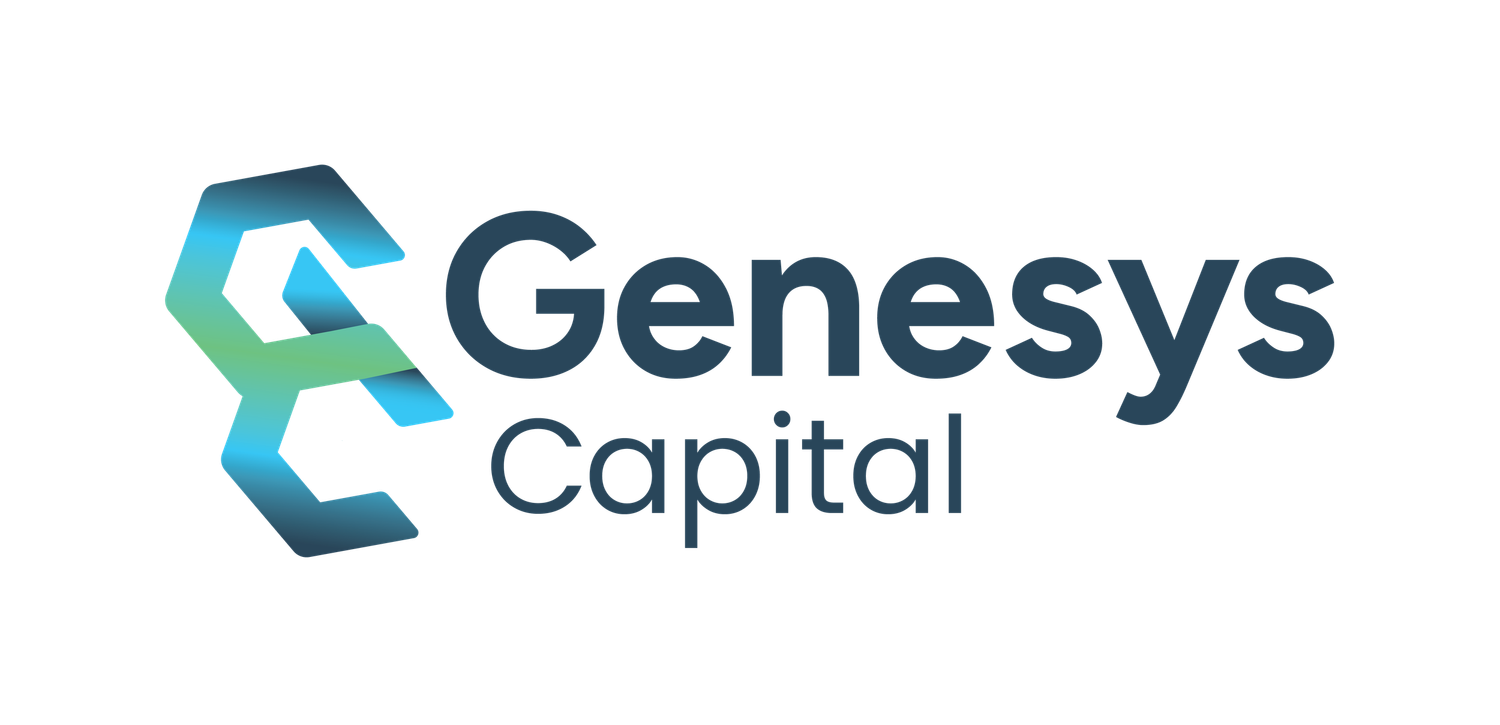 Three company logos arranged horizontally showing Genesys, Upstack, and Venture Capital branding.