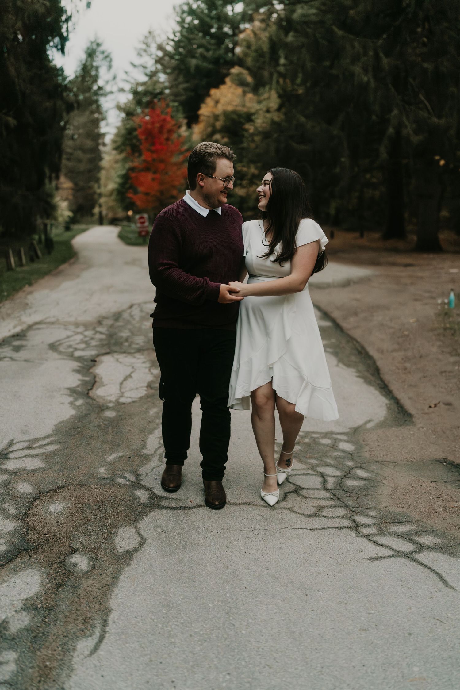 couple walking arm in arm