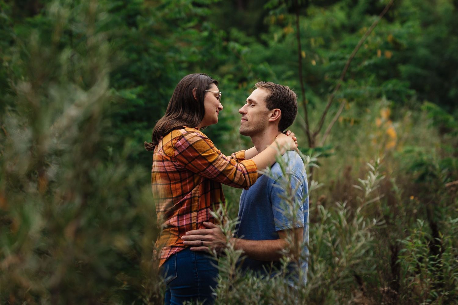 Couple looking at each other