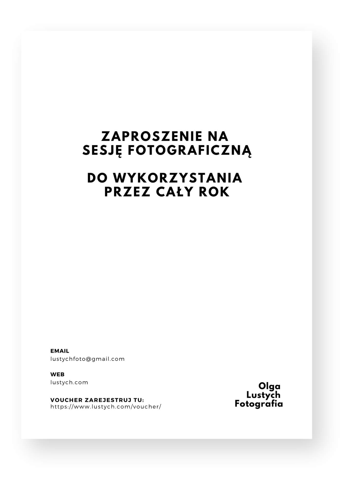 Jak kupić sesję zdjęciową na prezent? Prezent last minute. Zaproszenie na sesję zdjęciową.