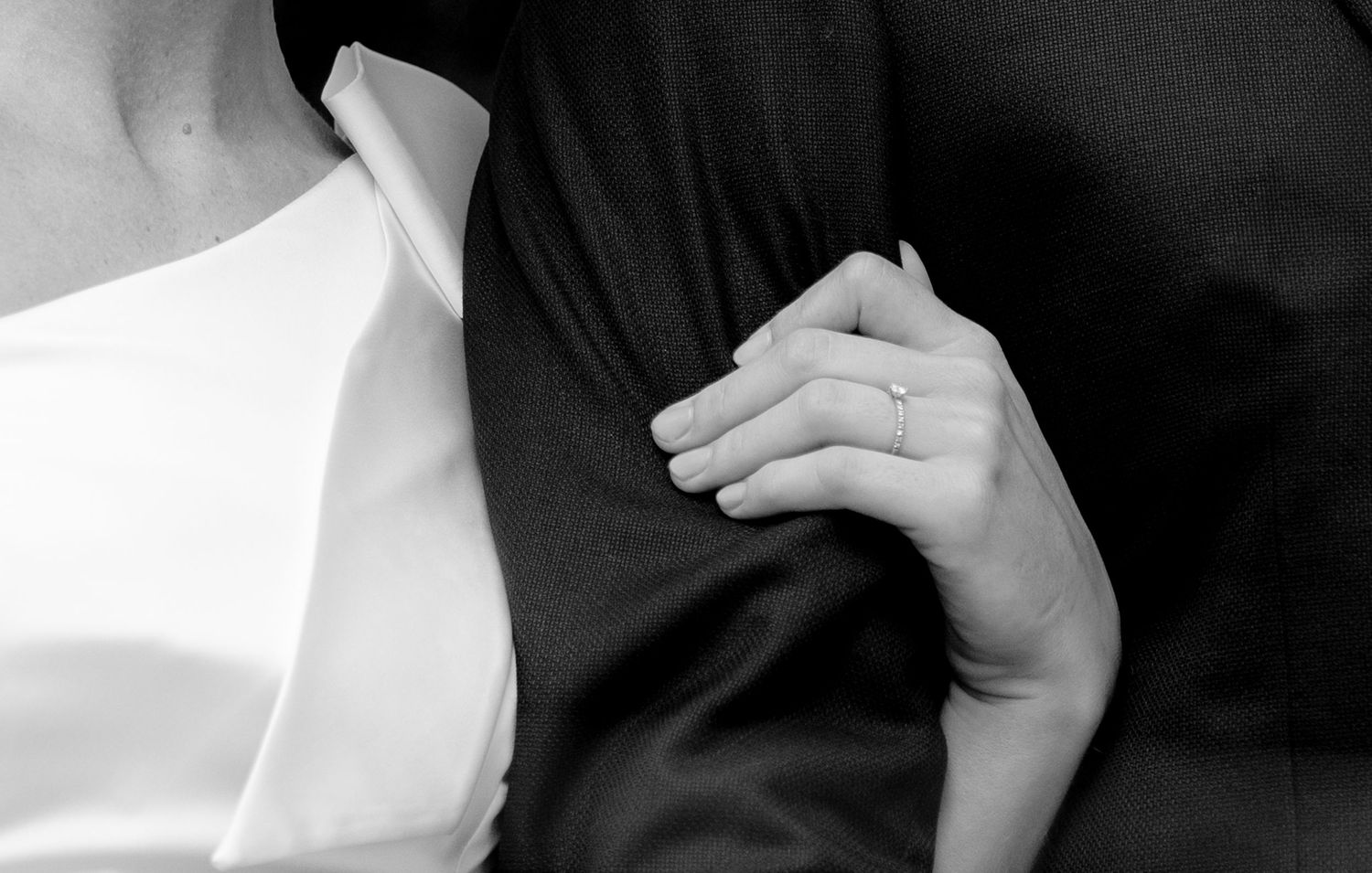 Close-up artistic black and white detail shots from a wedding celebration.