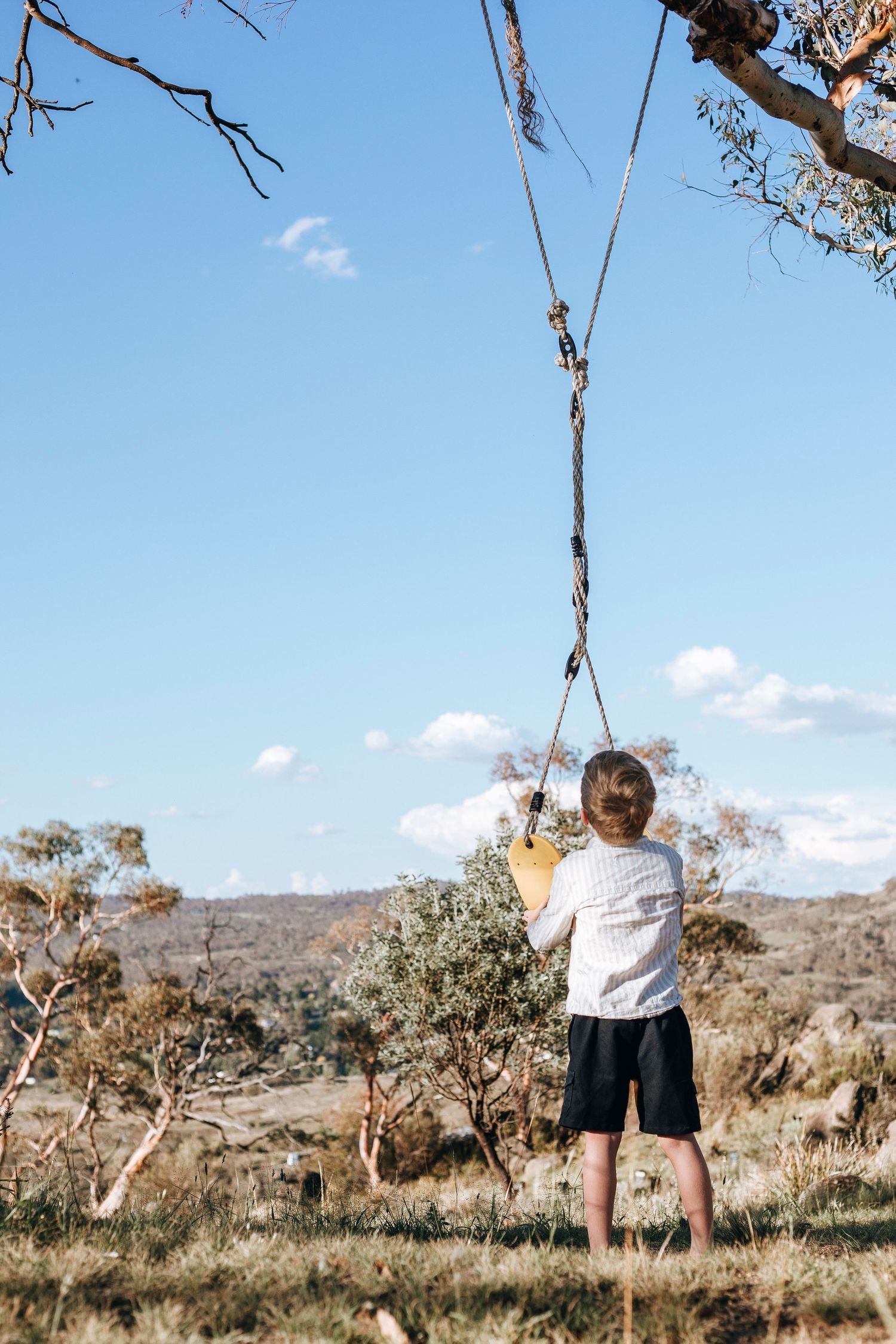 child on swing