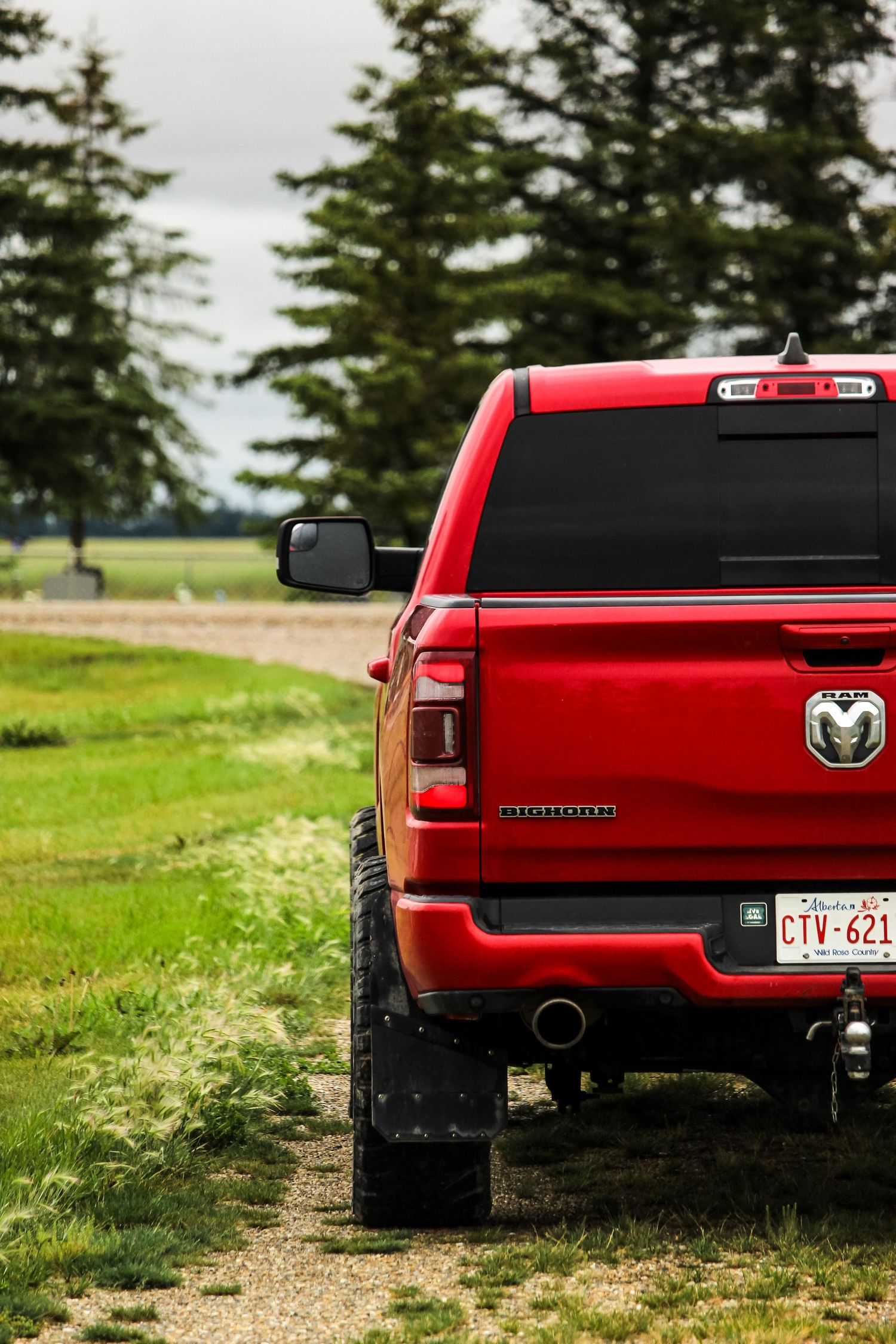 Back of red dodge truck in Fairview, AB