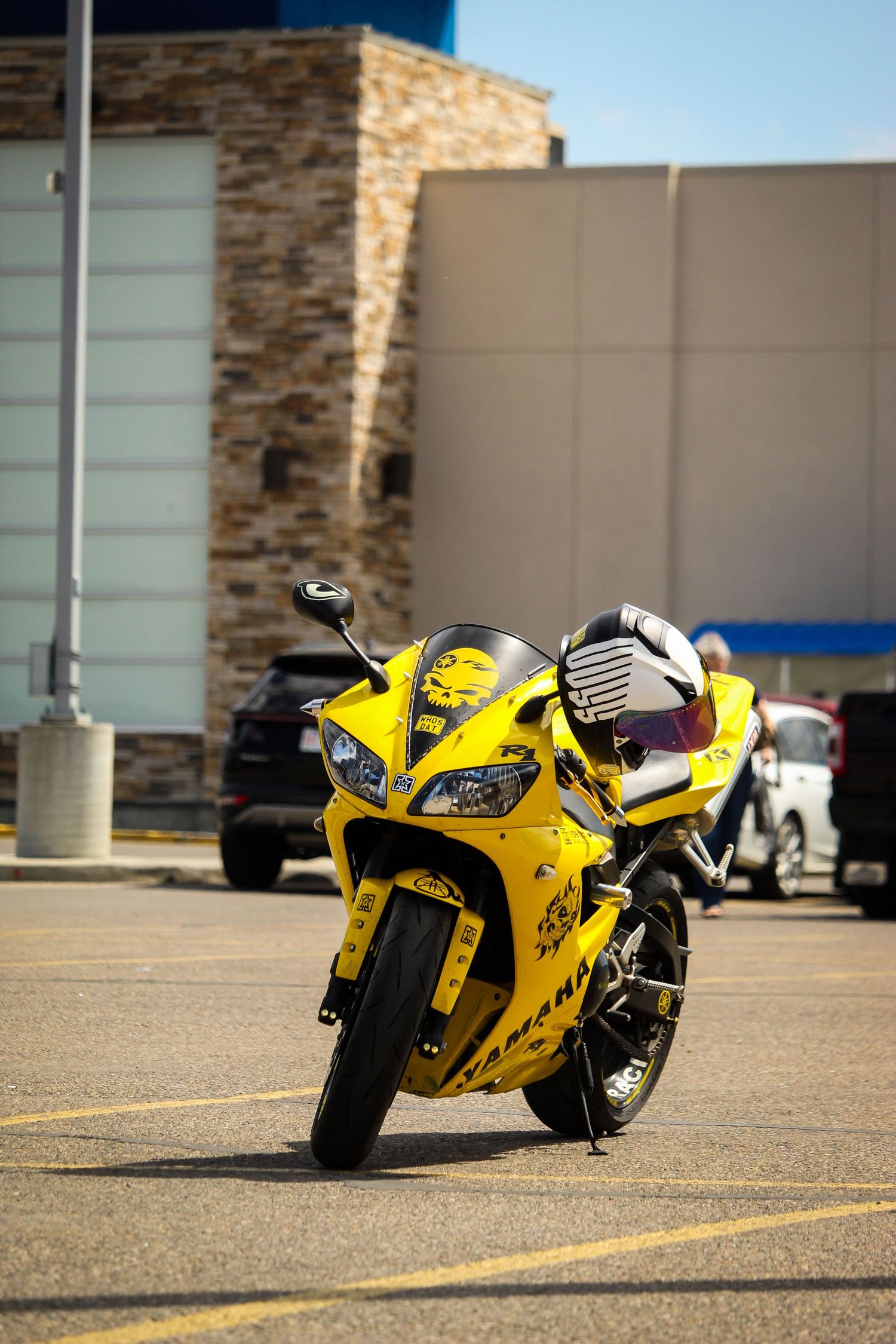 Yellow motorbike with helmet in Lethbridge, AB