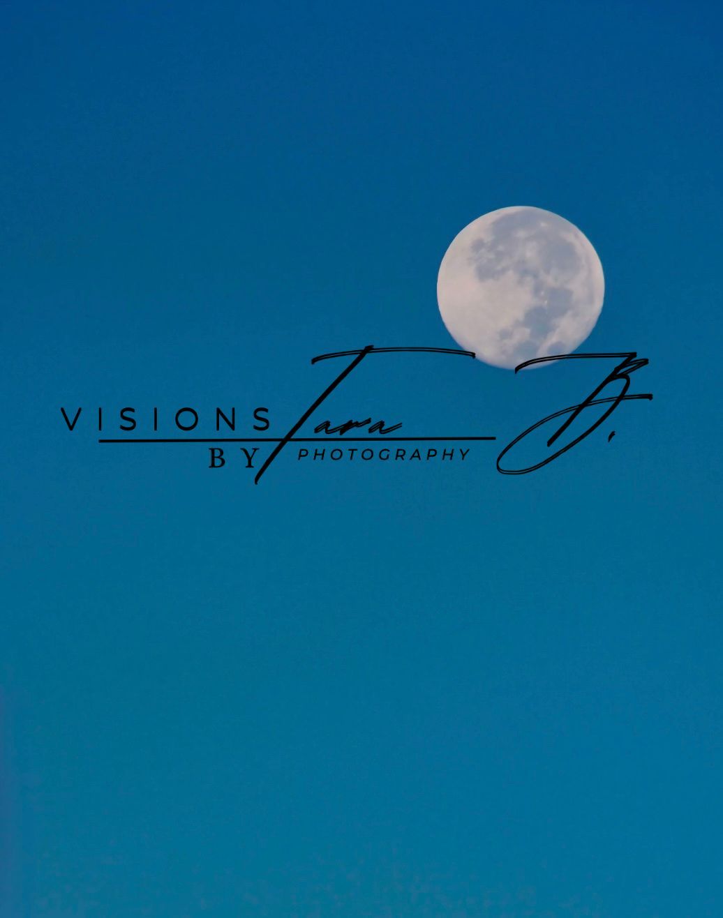 Full moon glowing against a deep blue sky in a minimal, calming composition focused on stillness and open space.