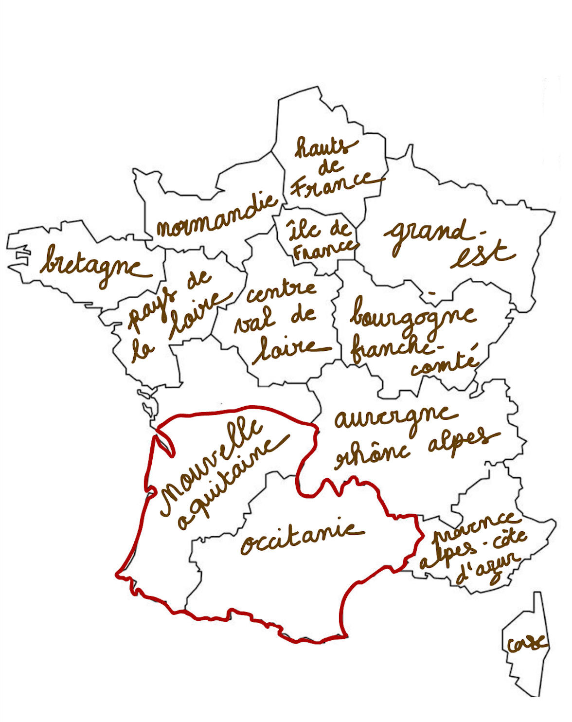 Carte de la zone d'intervention en Nouvelle-Aquitaine et Occitanie