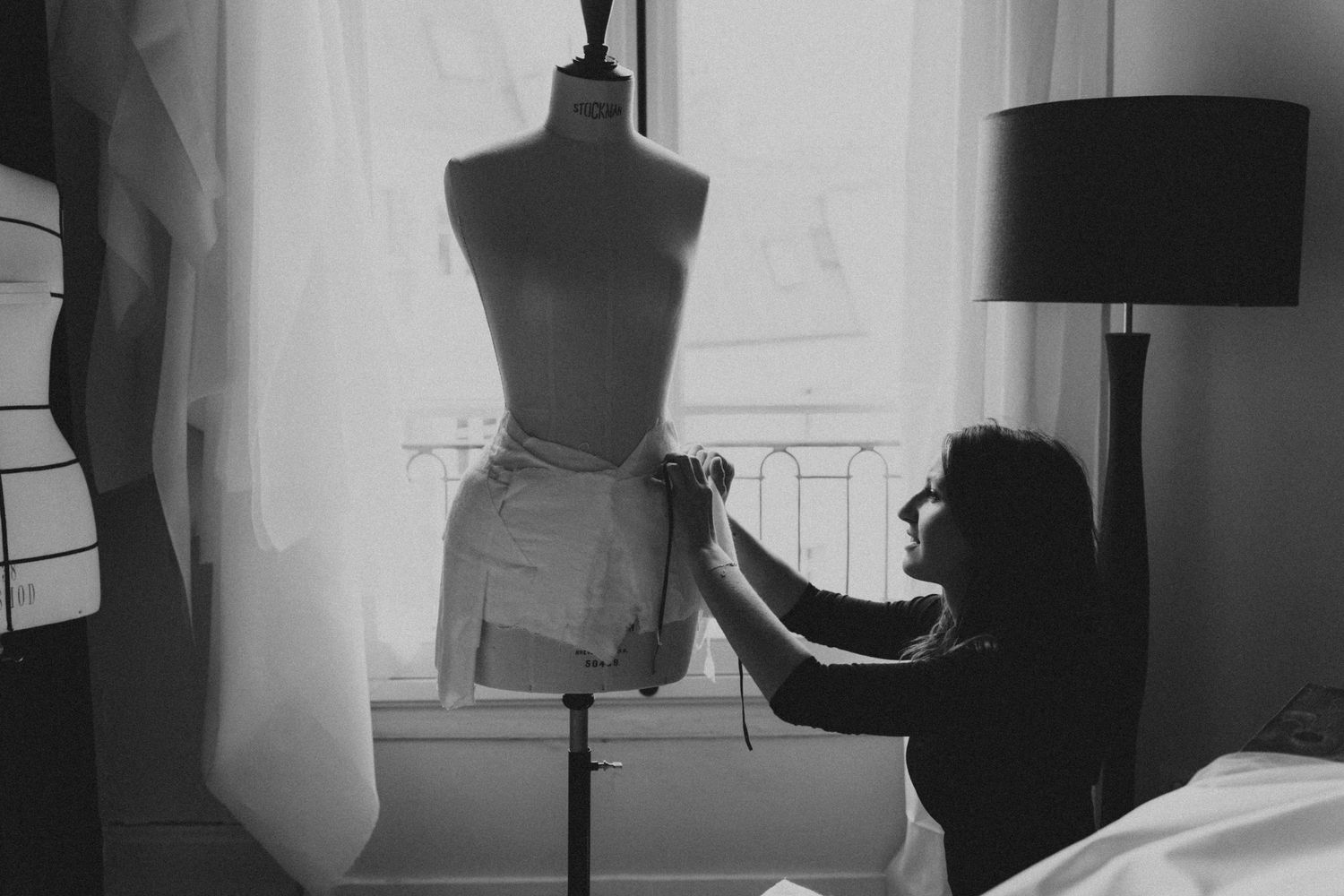 Mannequin de couturière, noir et blanc