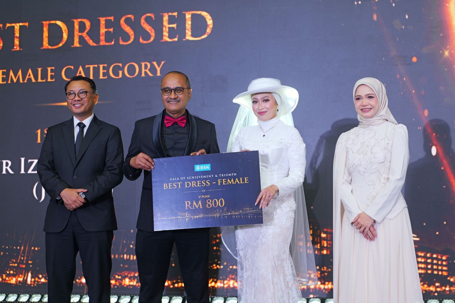 Best Dressed Female award presentation at BSN G.O.A.T Gala Dinner ceremony.
