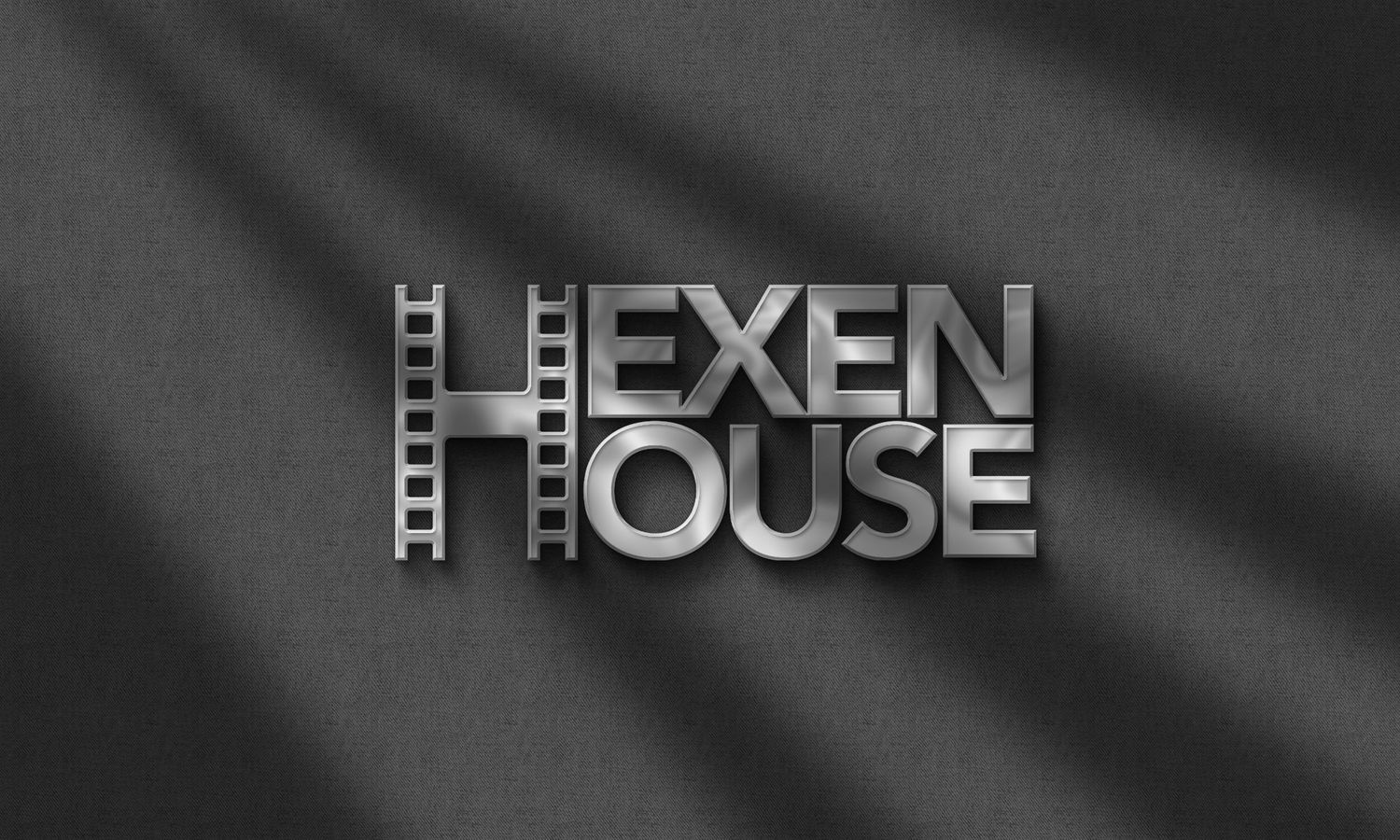 Black and white movie title frames with text 