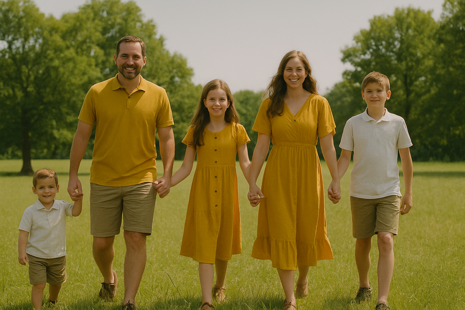 Family park photography in Angleton, Brazoria County, outdoor big family.