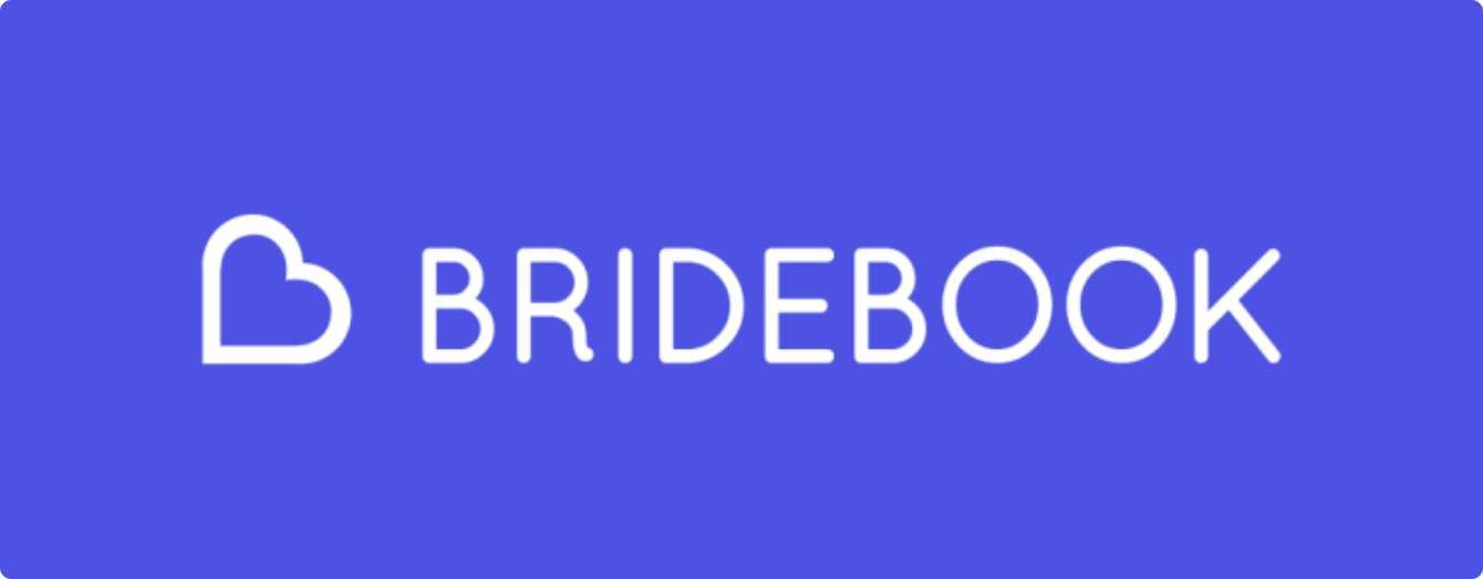 The Bridebook company logo in white text appears on a solid purple background.
