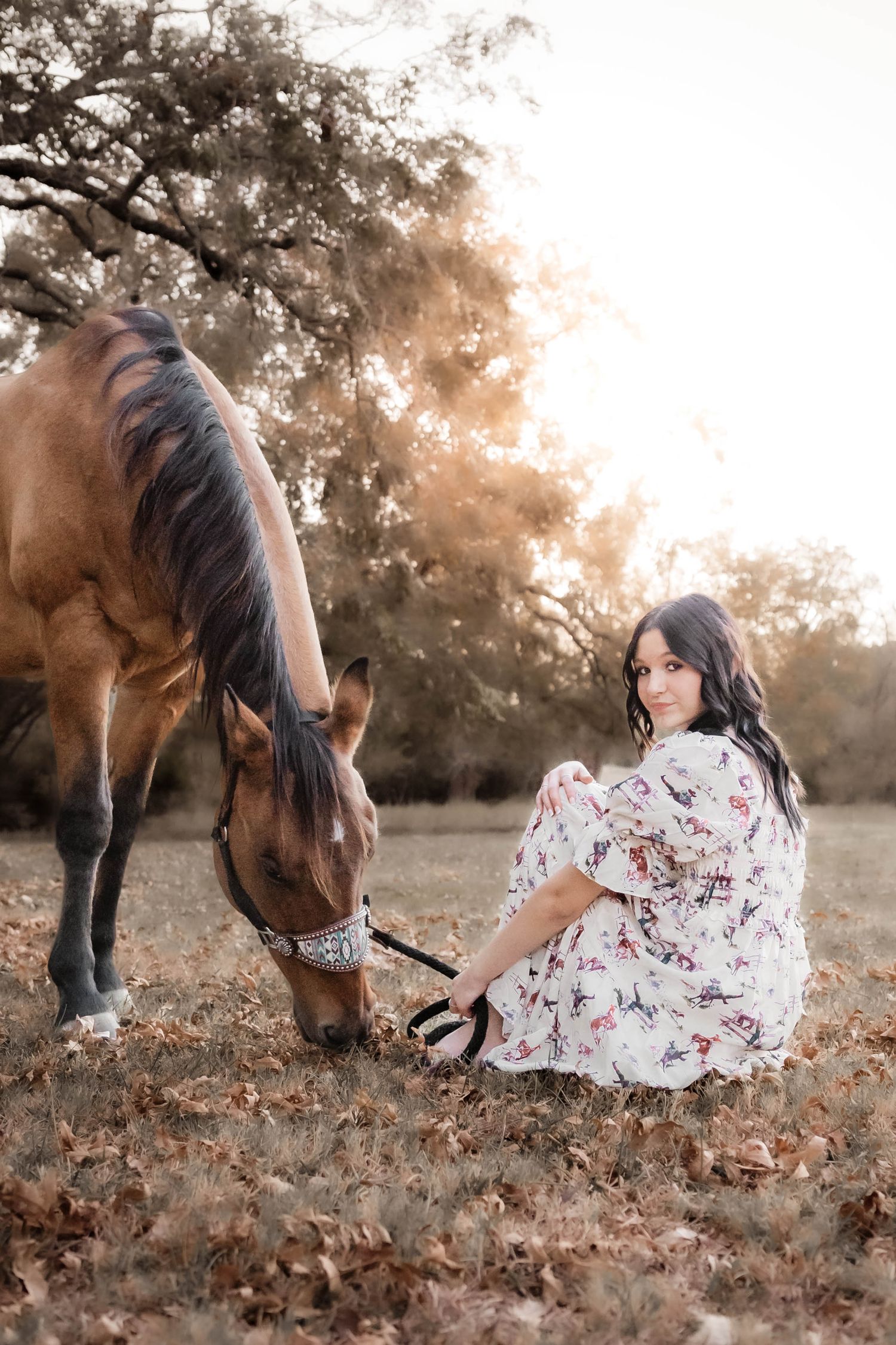 Bonham TX photographer Casandra Nicole shoots horse senior portraits in Bonham Texas