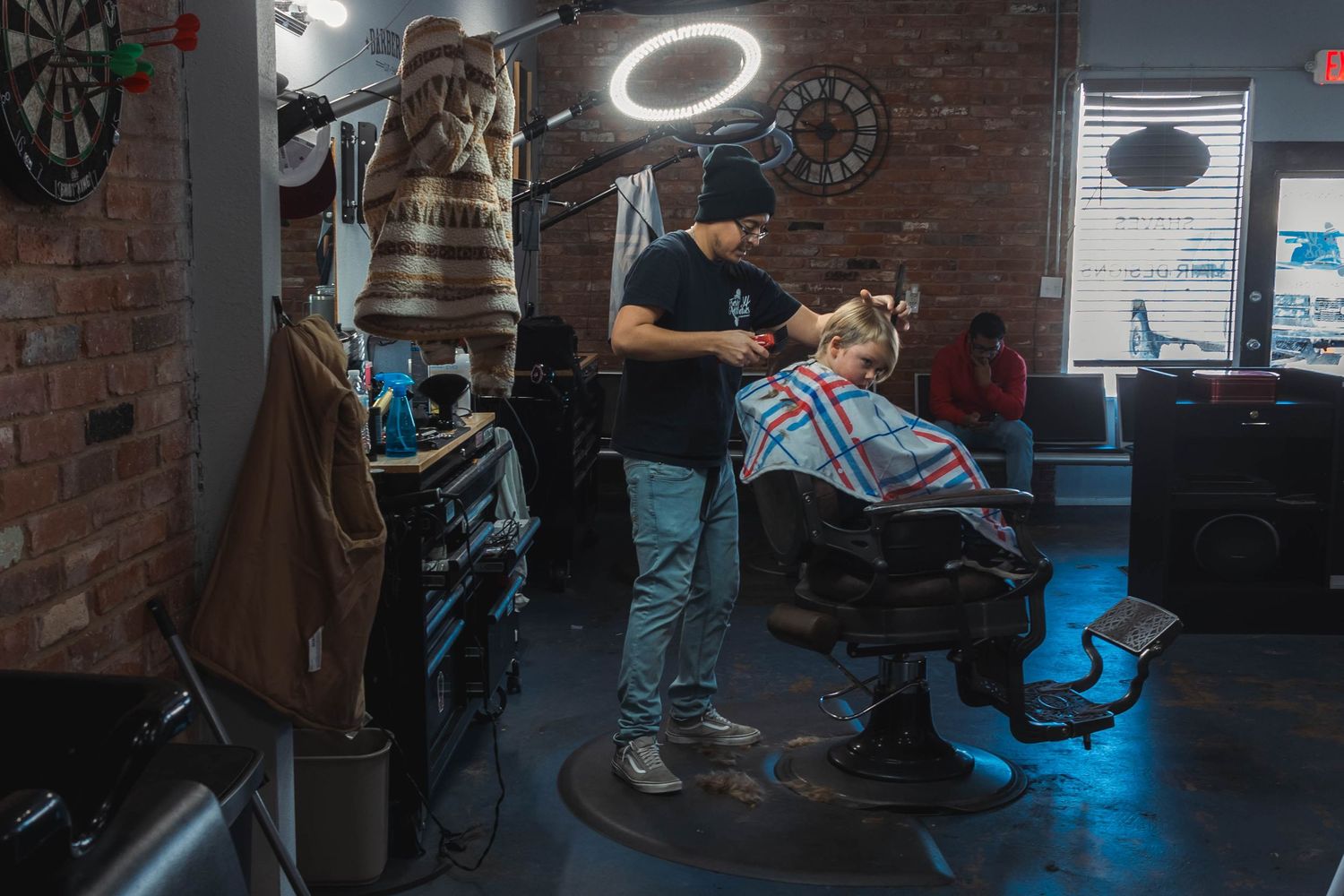 Bonham TX branding photographer Casandra Nicole shoots Fresh Aesthetics Barber Shop, North DFW Bonham business.