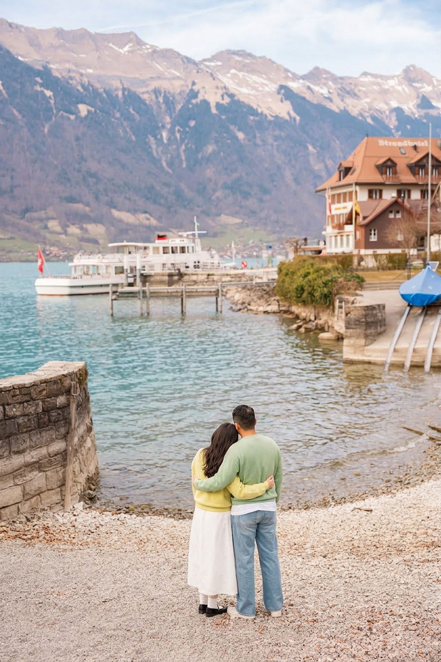 Candid engagement shoot in Iseltwald. Natural lifestyle travel photography. Jiyoung Hwang Photography: Lifestyle-Paarshooting in Iseltwald.