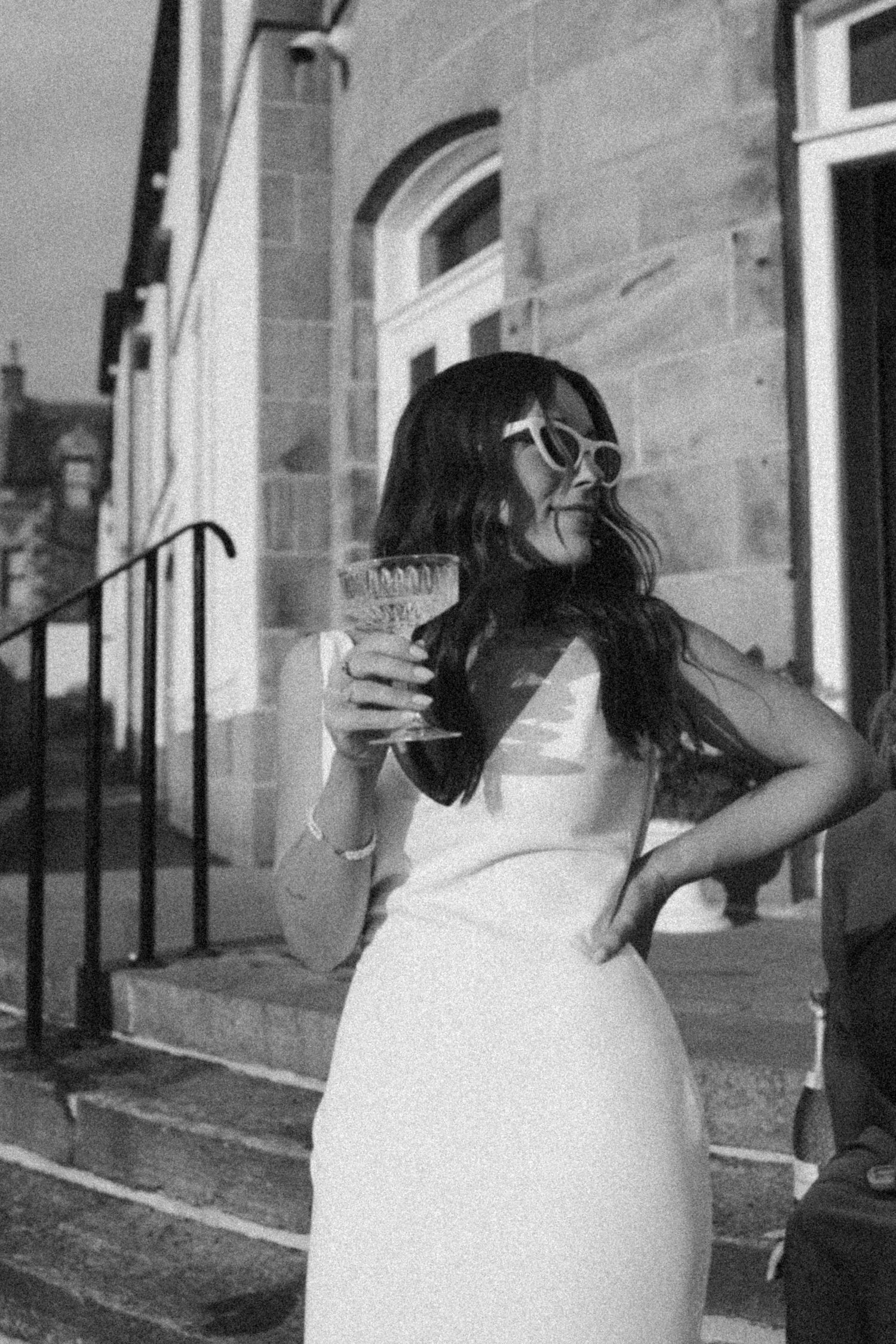 Seafield arms hotel Cullen wedding. Aberdeen wedding photographer, bridal portrait black and white