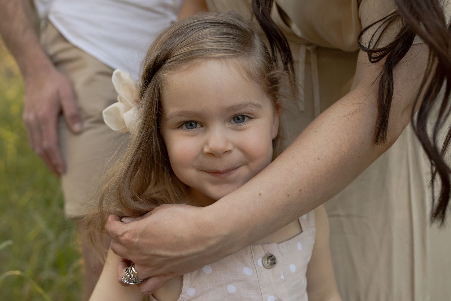 Mother hugging her daughter outdoor maternity Sunshine North, Melb, Vic