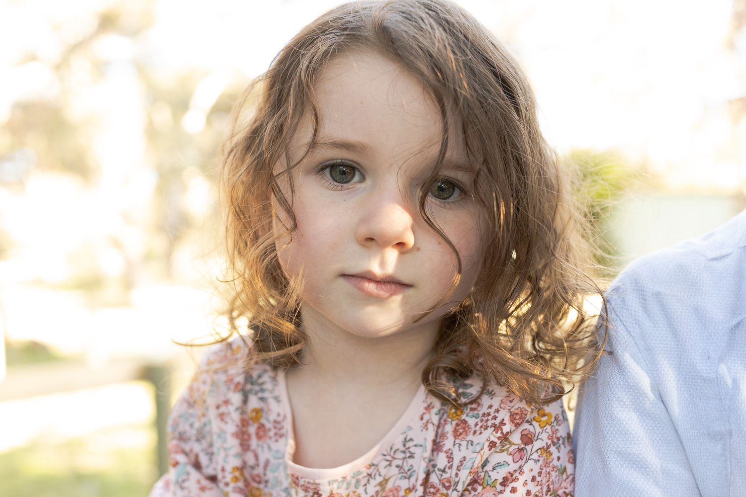 Little girl softly looking peaceful Outdoor at home family Woodend, Melbourne, Victoria