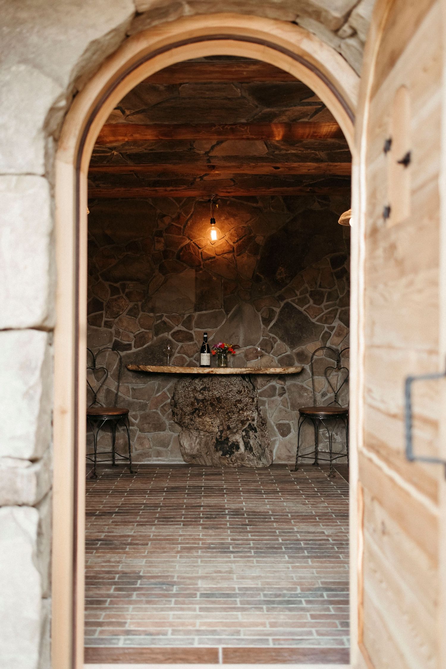 root cellar doorway at sacred arrow estates