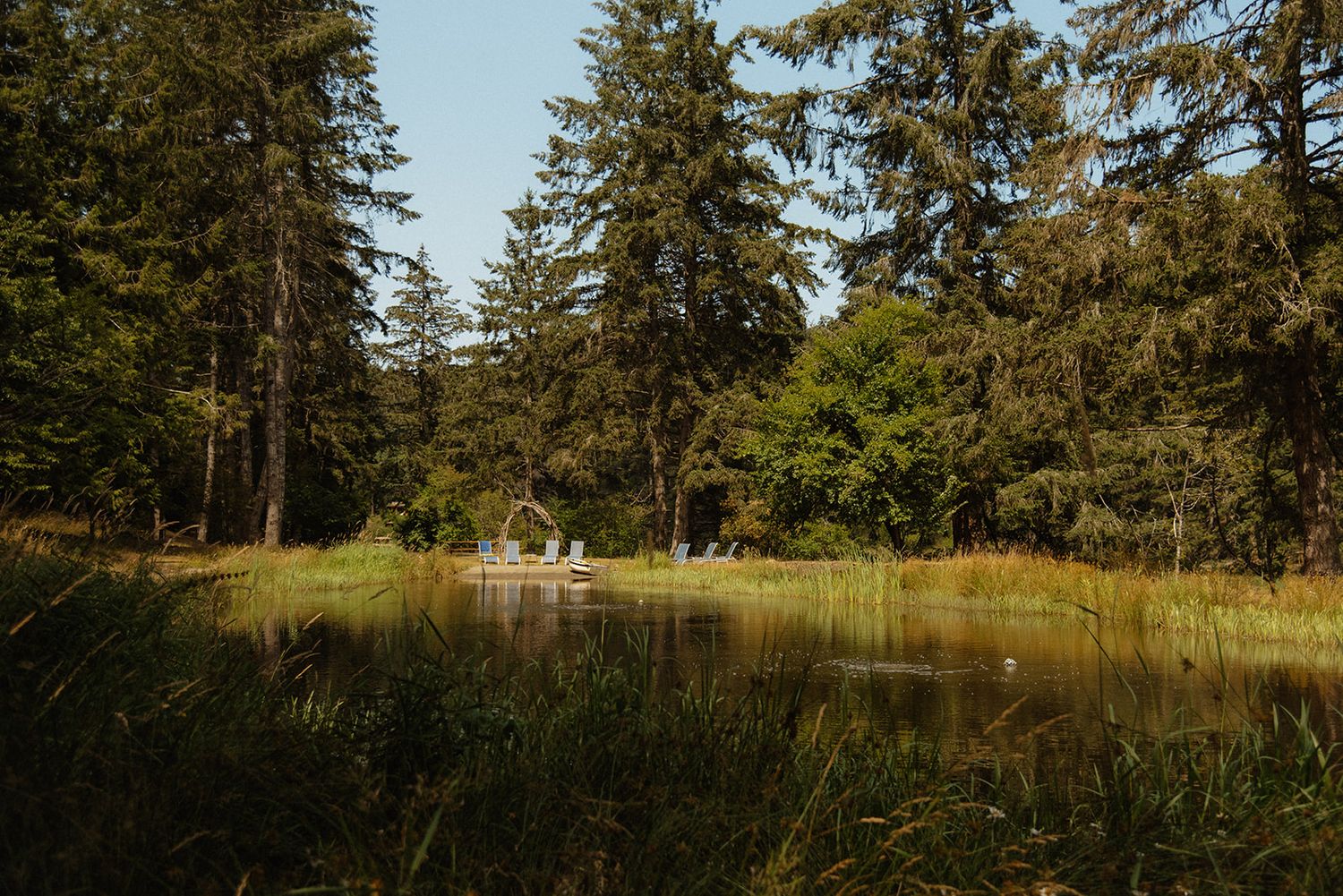 pond shorline at sacred arrow estates