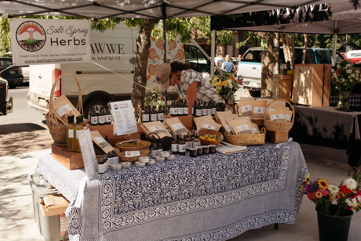artisan booth at the salt spring island saturday market